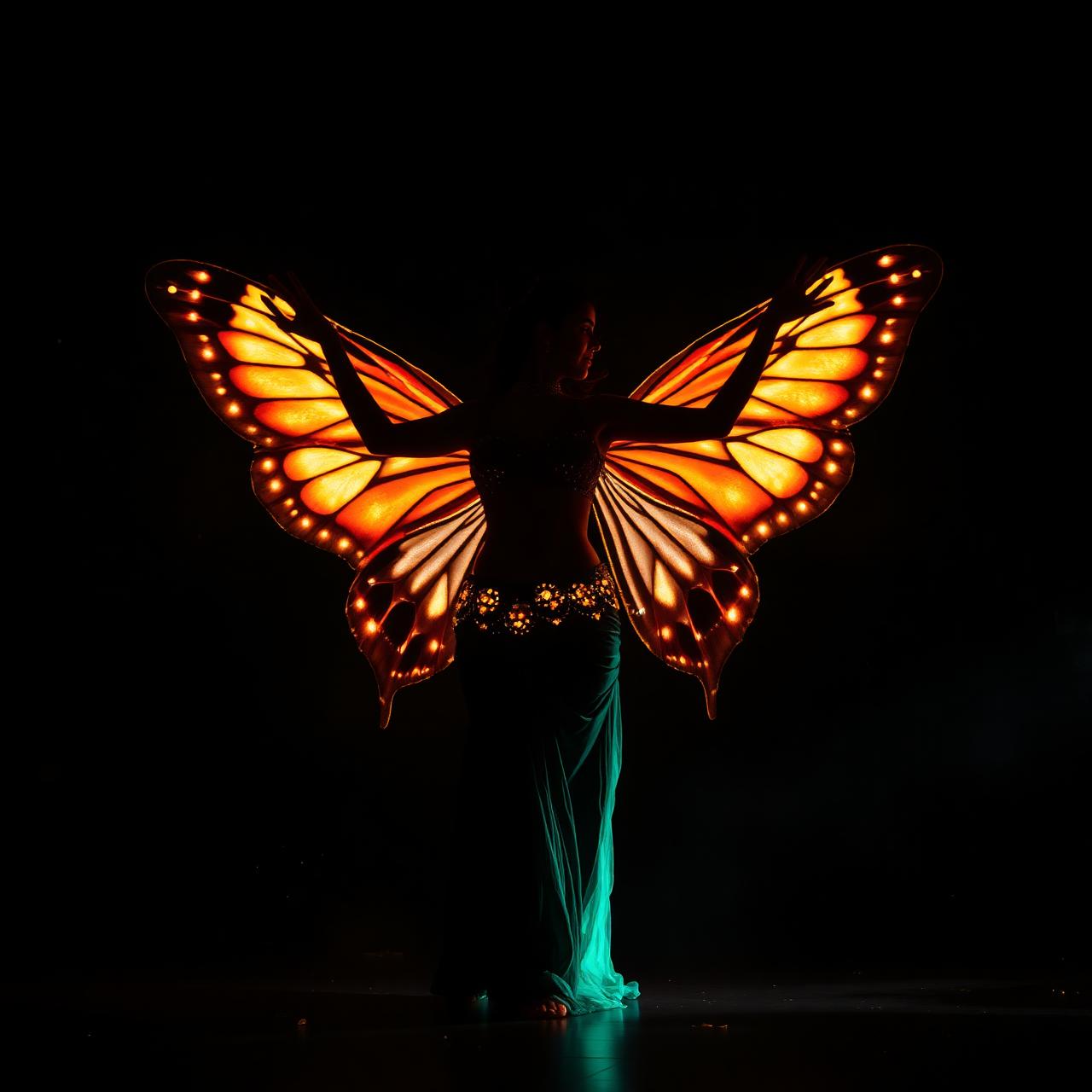 Orientální večer s LED motýlími křídly
